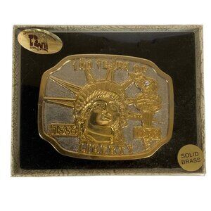 Statue Of Liberty Centennial Solid Brass Belt Buckle 1886-1986 in Gift Box